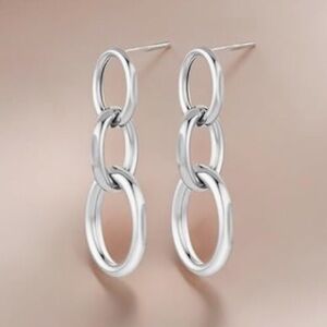 Gorgeous Dillards Silver Circles dangle earrings